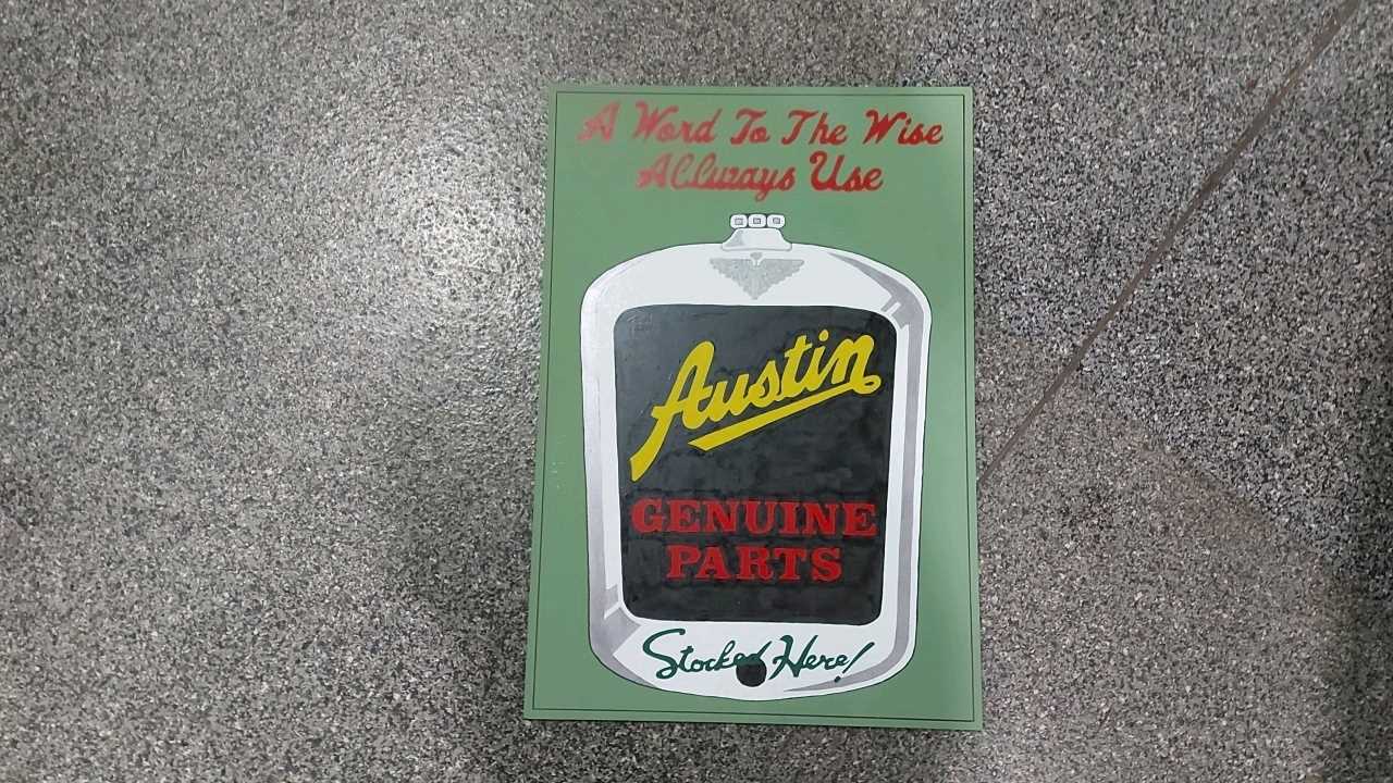 Lot 585 - AUSTIN PARTS PAINTED WOODEN SIGN