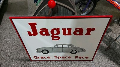 Lot 599 - JAGUAR PAINTED WOODEN SIGN - ALL PROCEEDS FOR CHARITY