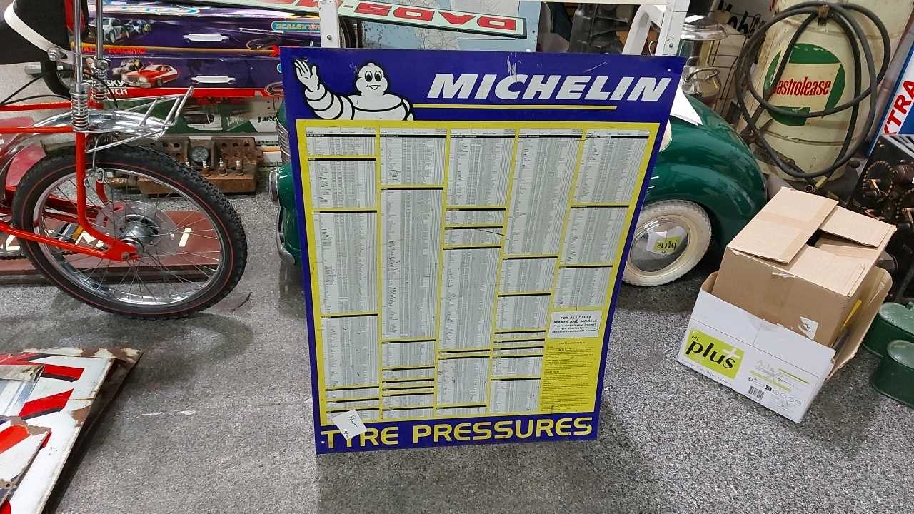 Lot 651 - MICHELIN TYRE PRESSURES SIGN