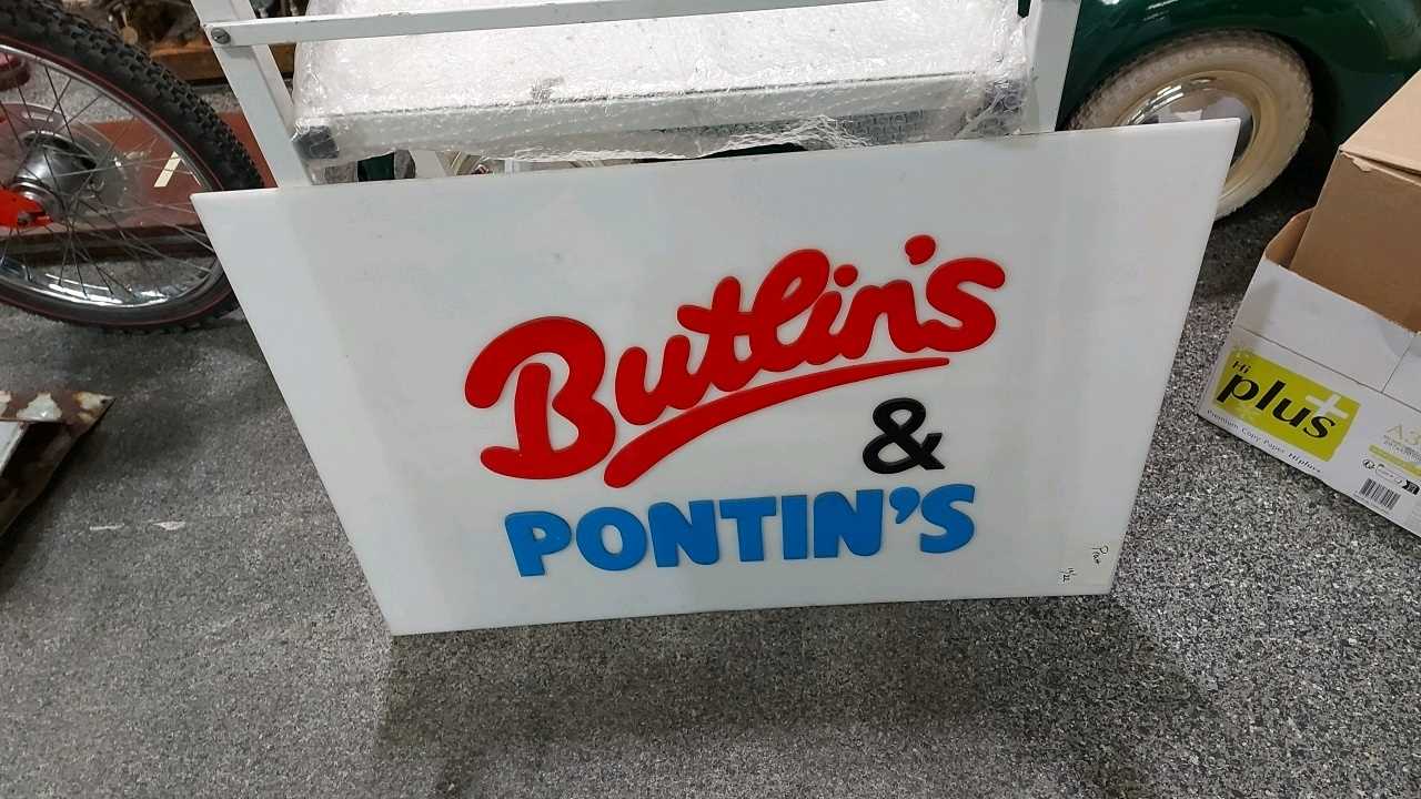 Lot 653 - BUTLINS & PONTINS SIGN