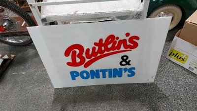 Lot 653 - BUTLINS & PONTINS SIGN