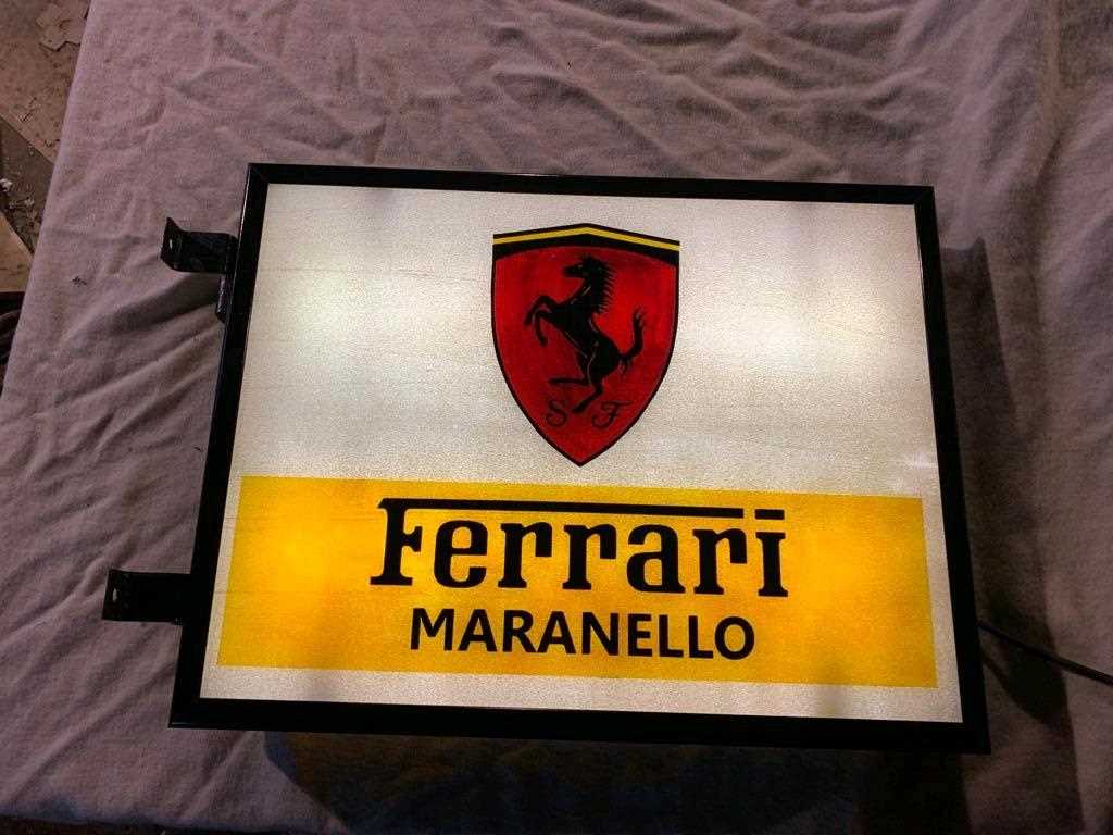 Lot 121 - DOUBLE SIDED LIGHT UP FERRARI SIGN