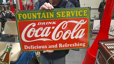 Lot 255 - COCA COLA FOUNTAIN SERVICE SIGN