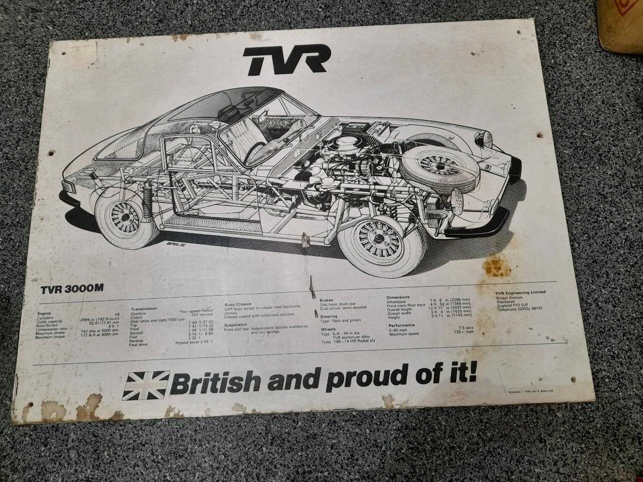 Lot 443 - TVR 3000M SIGN