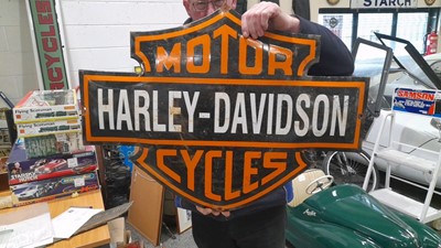 Lot 463 - HARLEY DAVIDSON ENAMEL SIGN