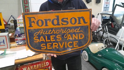 Lot 479 - FORDSON SALES AND SERVICE ENAMEL SIGN