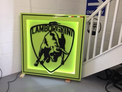 Lot 315 - LARGE ILLUMINATED LAMBORGHINI SIGN