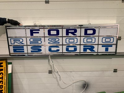 Lot 479 - LARGE LIGHT UP FORD RS 2000 ESCORT SIGN