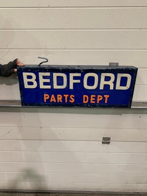 Lot 301 - LIGHT UP BEDFORD PARTS DEPARTMENT SIGN