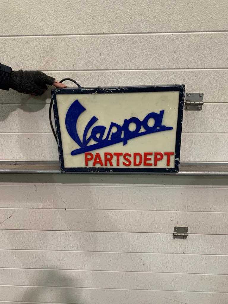 Lot 353 - LIGHT UP VESPA SIGN