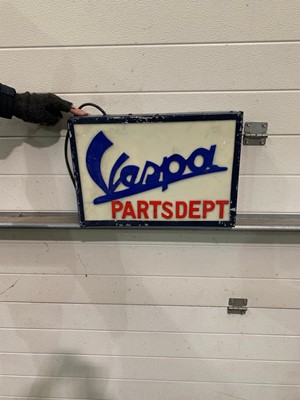 Lot 353 - LIGHT UP VESPA SIGN