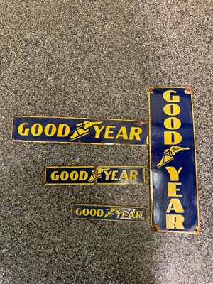 Lot 465 - SET OF 4 ENAMEL GOOD YEAR SIGNS