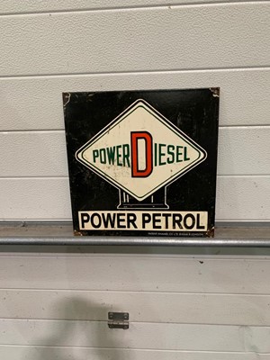 Lot 489 - POWER DIESEL ENAMEL SIGN