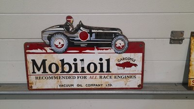 Lot 542 - MOBIL RACING ENAMEL SIGN