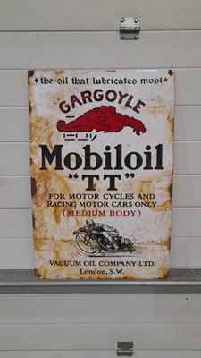 Lot 544 - RACING MOBIL ENAMEL TT SIGN