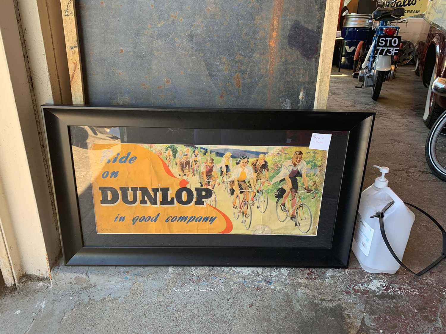 Lot 376 - OLD DUNLOP FRAMED ADVERT