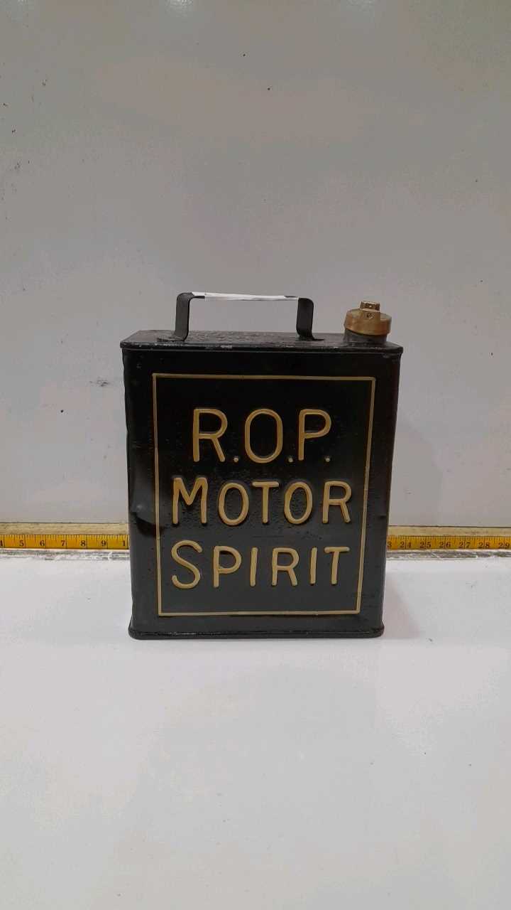 Lot 17 - ROP 2 GALLON PETROL CAN - BLACK WITH GOLD LETTERS