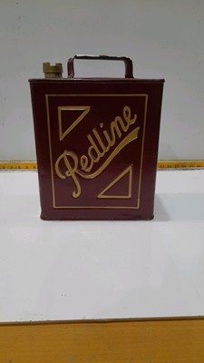 Lot 33 - REDLINE 2 GALLON PETROL CAN - MAROON WITH GOLD LETTERS