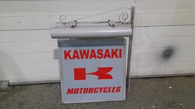 Lot 175 - KAWASAKI DOUBLE SIDED RED AND GREY SIGN
