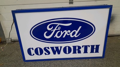 Lot 187 - FORD COSWORTH DOUBLE SIDED SQUARE LIGHT UP SIGN