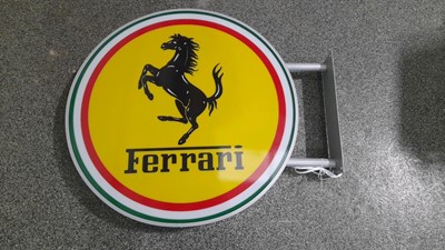Lot 199 - FERRARI ROUND DOUBLE SIDED LIGHT UP SIGN