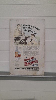 Lot 153 - NEWCASTLE BROWN ALE TIN PLATE SIGN.