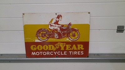 Lot 411 - GOOD YEAR MOTORCYCLE TYRES ENAMEL SIGN