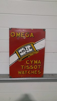 Lot 419 - OMEGA WATCHES ENAMEL SIGN