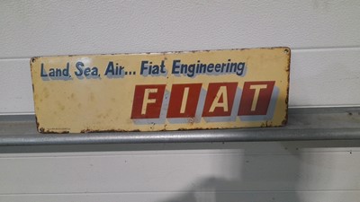 Lot 447 - FIAT, LAND, SEA ENGINEERING ENAMEL SIGN