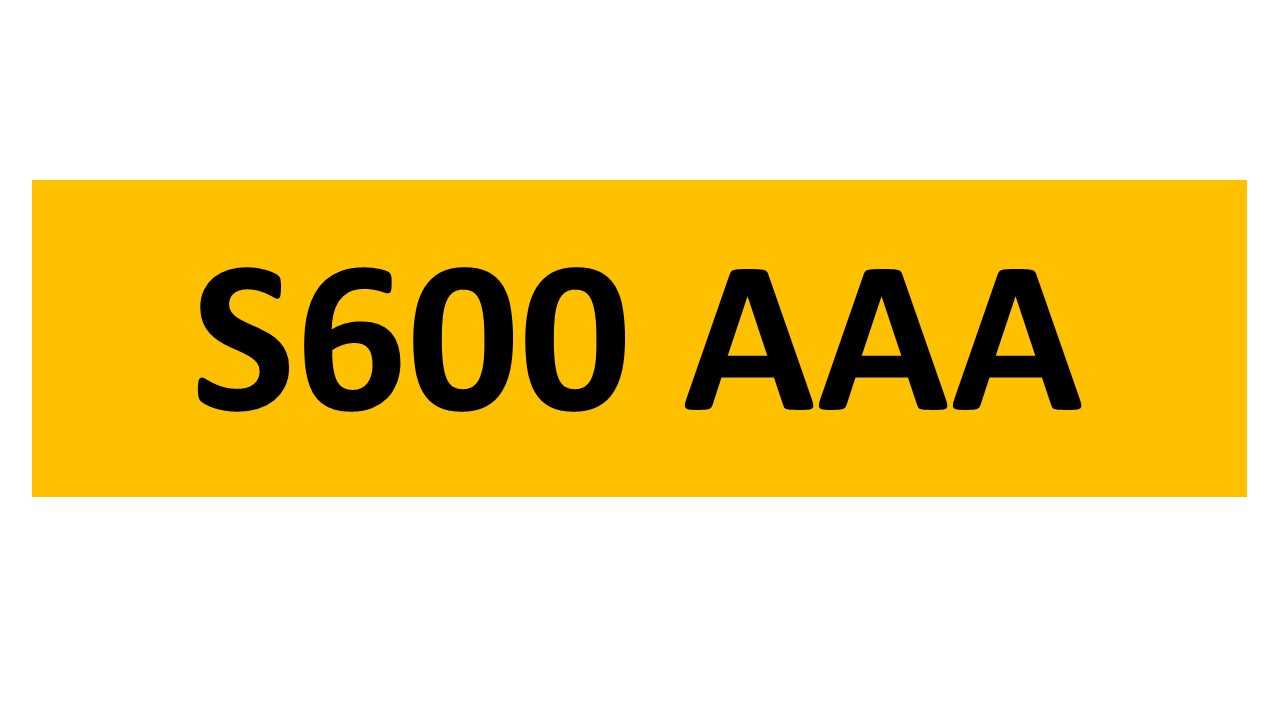 Lot 15 - REGISTRATION ON RETENTION - S600 AAA