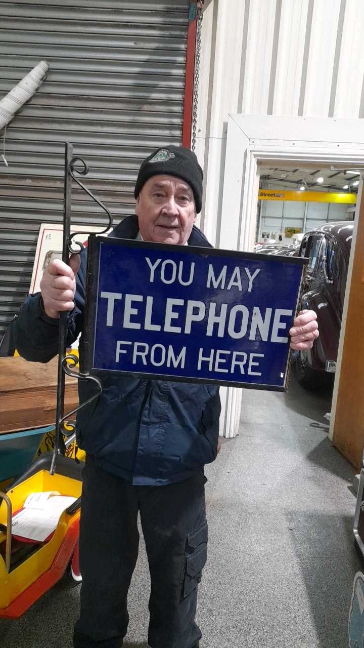 Lot 463 - TELEPHONE FROM HERE DOUBLE SIDED SIGN