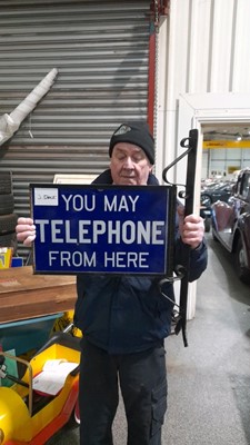 Lot 463 - TELEPHONE FROM HERE DOUBLE SIDED SIGN