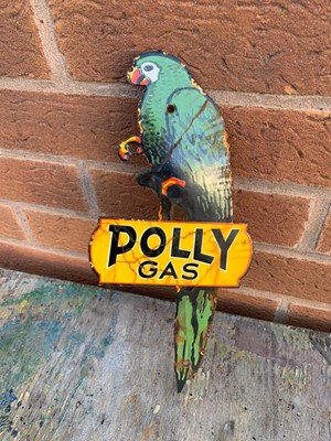 Lot 507 - SMALL POLLY GAS ENAMEL SIGN