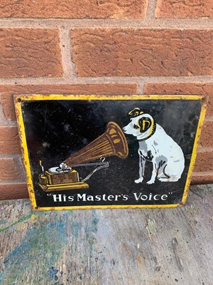 Lot 515 - HIS MASTER'S VOICE ENAMEL SIGN