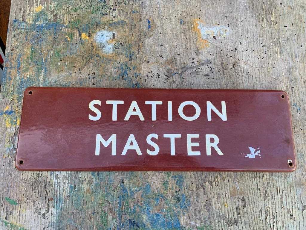 Lot 673 - RAILWAY STATION MASTER SIGN