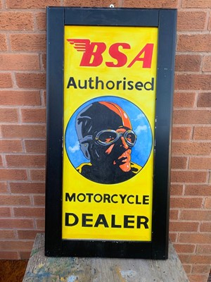 Lot 681 - BSA MOTORCYCLE DEALER SIGN