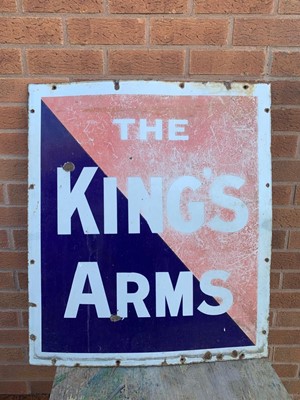 Lot 703 - THE KINGS ARMS ENAMEL SIGN