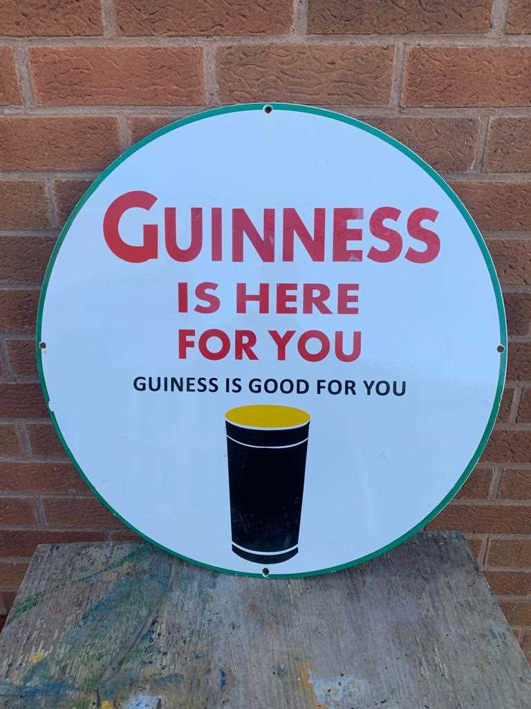 Lot 706 - GUINNESS ENAMEL SIGN