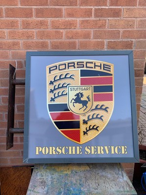 Lot 714 - PORSCHE ILLUMINATED DOUBLE SIDED SIGN