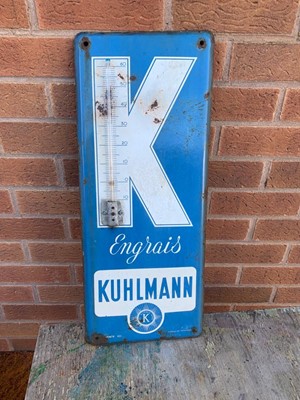 Lot 715 - KUHLMANN THERMOMETER SIGN