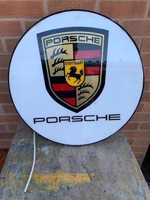 Lot 719 - ROUND PORSCHE ILLUMINATED SIGN