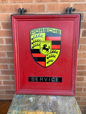 Lot 237 - PORSCHE HANGING DOUBLE SIDED SIGN