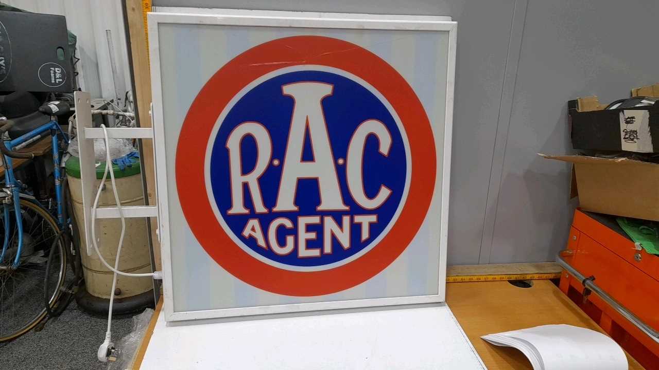 Lot 725 - RAC ILLUMINATED DOUBLE SIDED SIGN