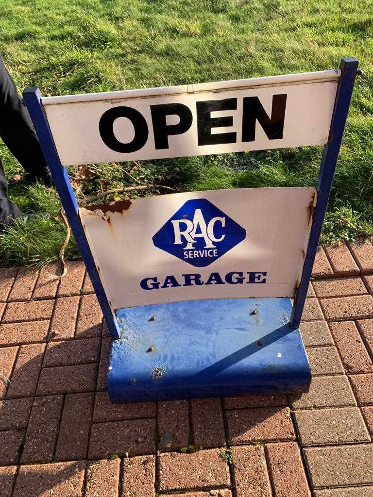 Rac Sign In Lot 729 - RAC GARAGE OPEN SIGN