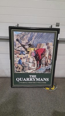 Lot 173 - QUARRYMANS SIGN WITH WALL STAND