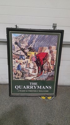 Lot 173 - QUARRYMANS SIGN WITH WALL STAND
