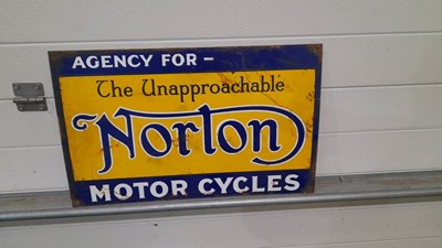 Lot 253 - NORTON MOTOR BIKE ENAMEL SIGN