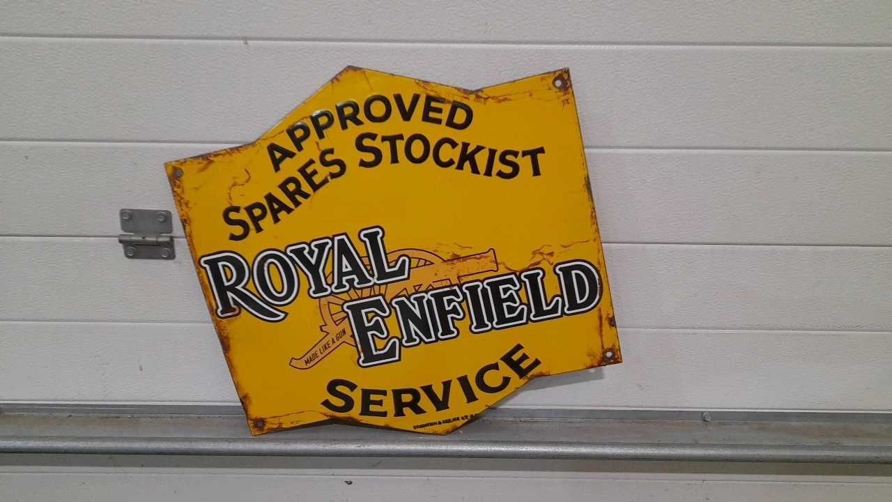 Lot 503 - ROYAL ENFIELD ENAMEL SIGN