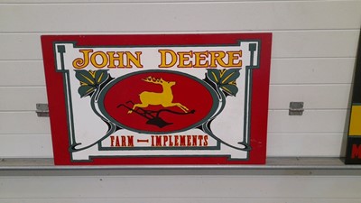 Lot 137 - WOODEN HAND-PAINTED JOHN DEERE SIGN - ALL PROCEEDS TO CHARITY