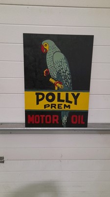 Lot 149 - WOODEN HAND PAINTED POLLY OIL SIGN